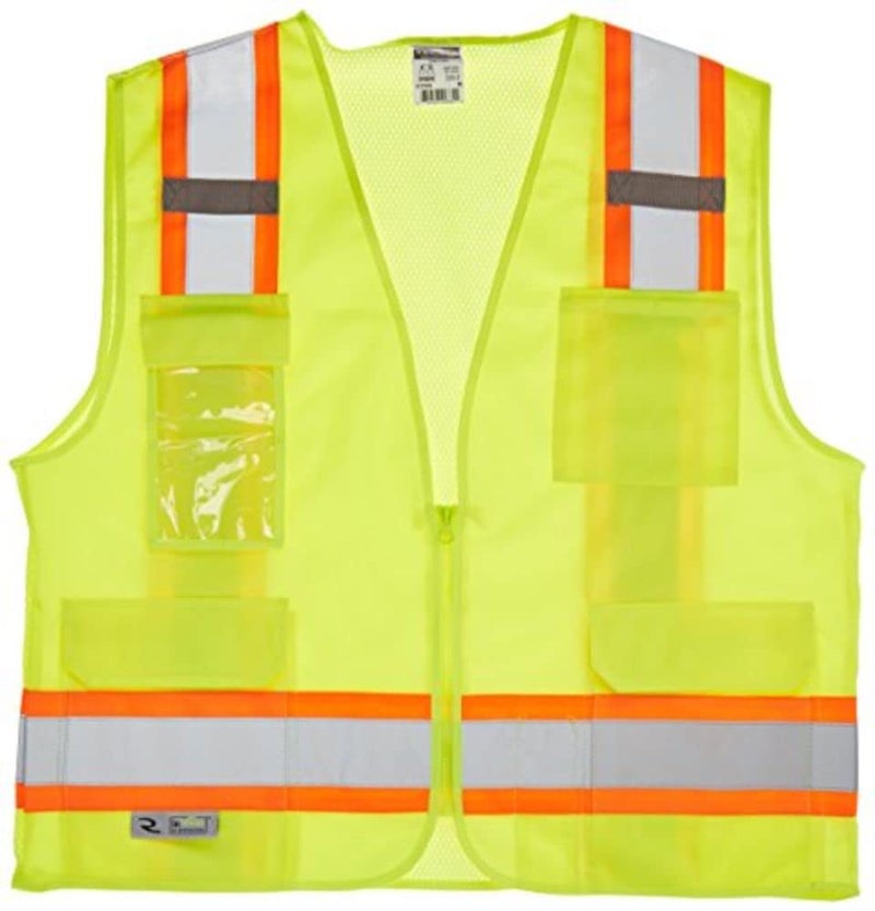Radians SV6GM Two Tone Surveyor Class 2 Safety Vest, Medium, High visibility Green